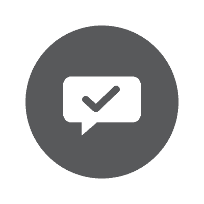 Checkmark icon representing successful dental consultation or diagnosis.