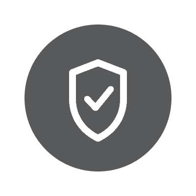 Shield icon representing dental protection and safety measures.